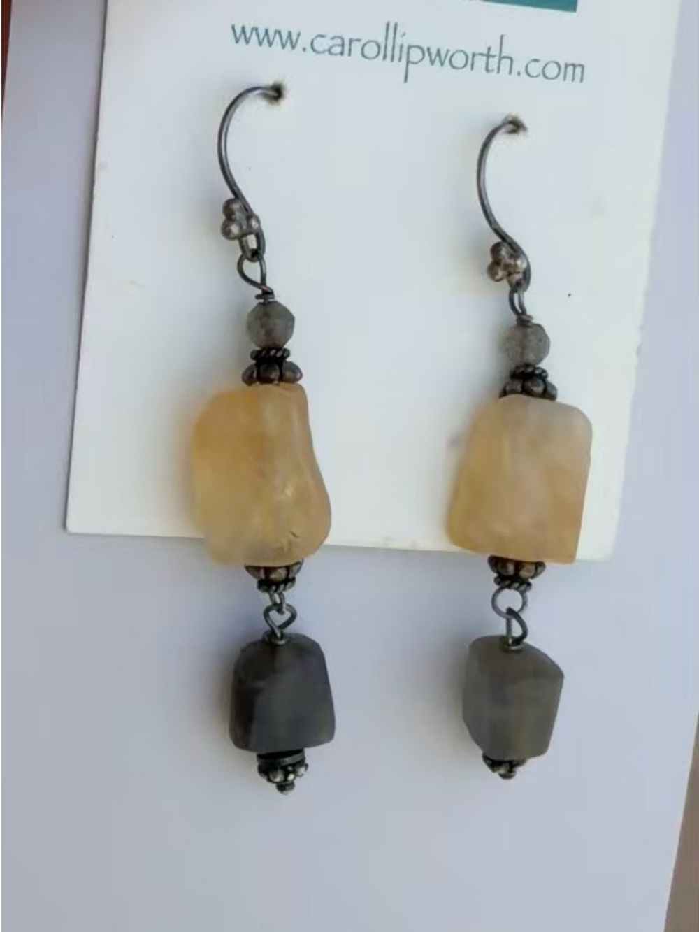 Carol Lipworth Citrine Labradorite Sterling Silver Earrings